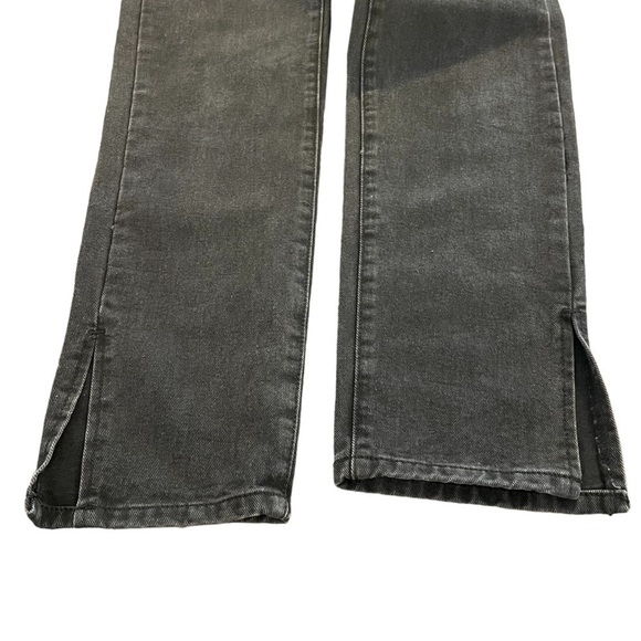 PrettyLittleThing Black Split Hem Jeans, Size 0 - Picture 7 of 12